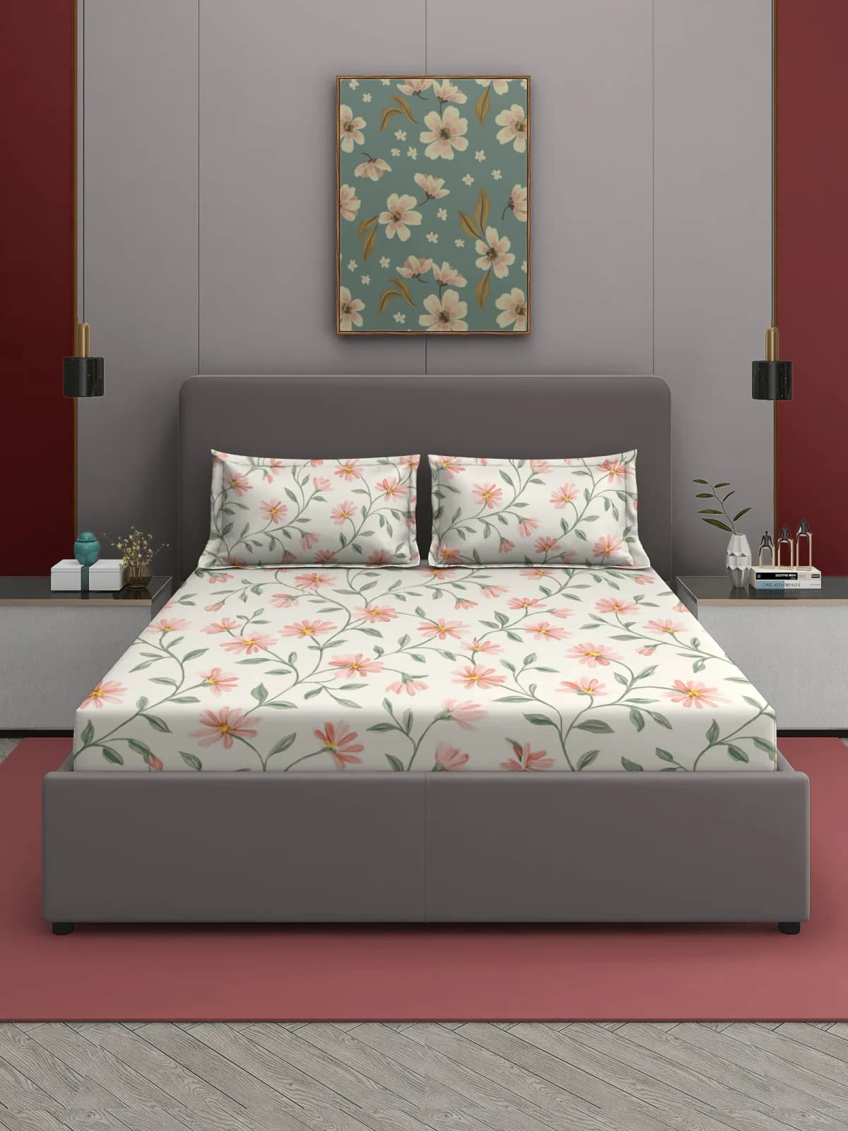 Coral Cloud Cotton Double 3Pc Bedding Set
