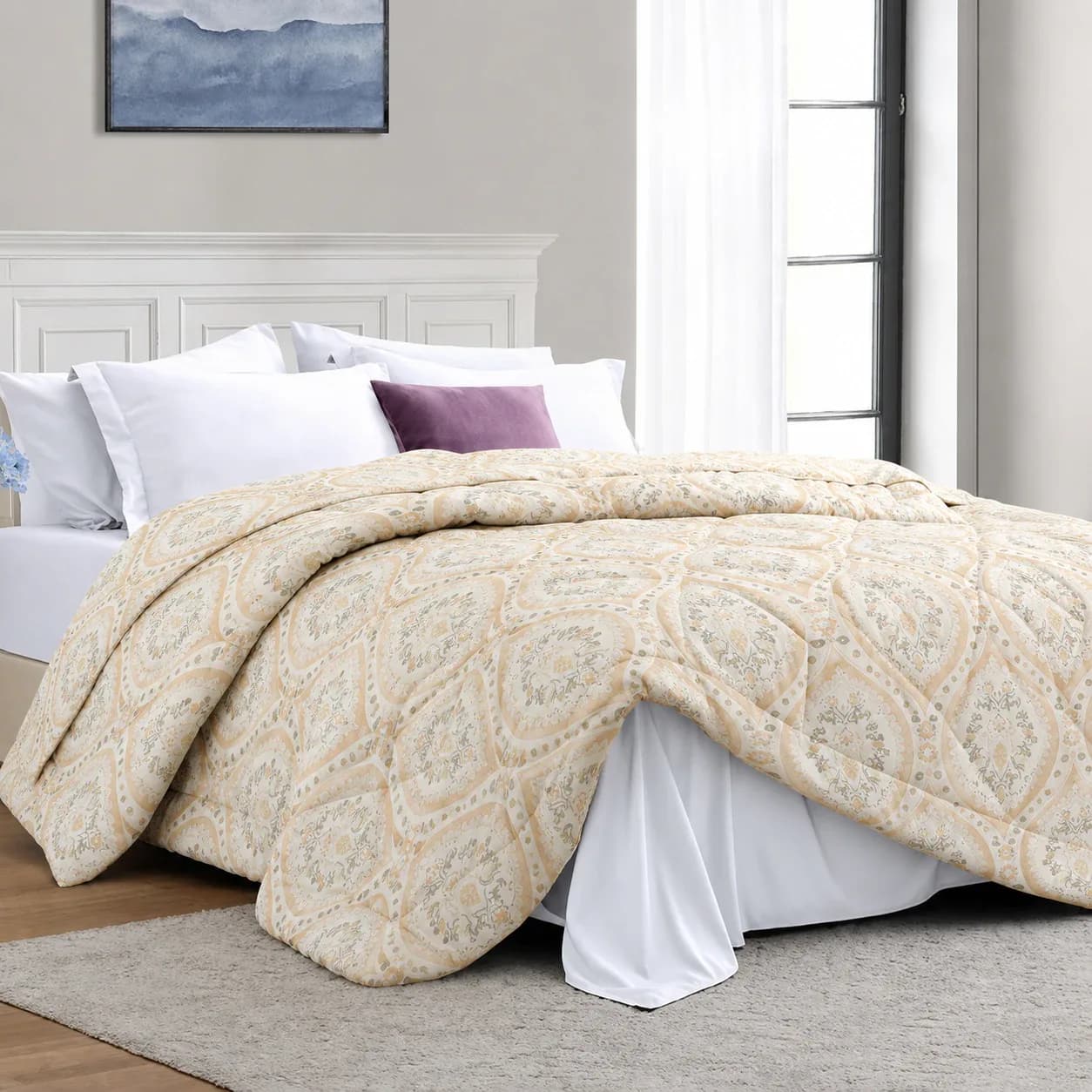 Rome 250GSM Printed Reversible Queen Comforter