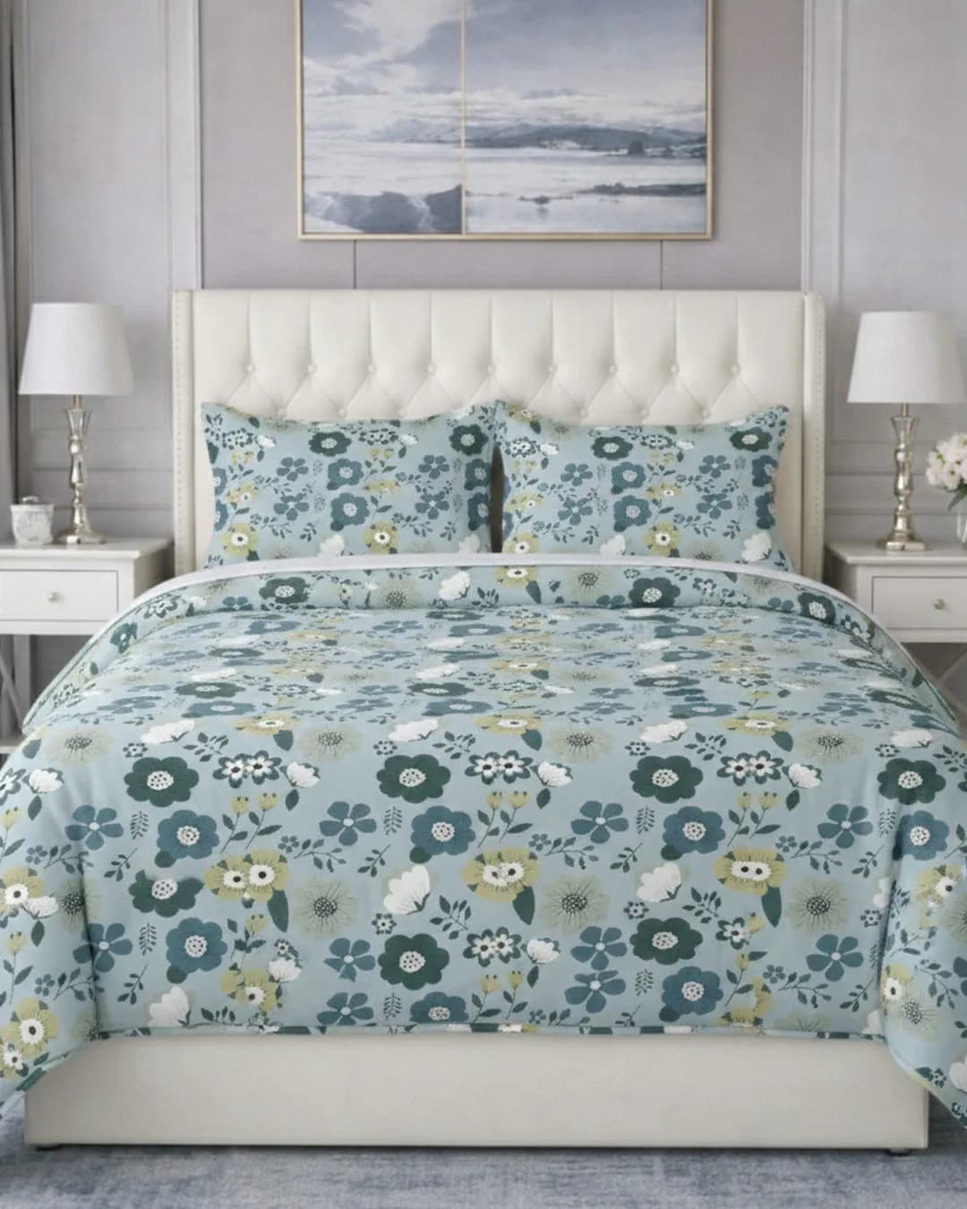 Fantasy Cloud Cotton King 3Pc Bedding Set