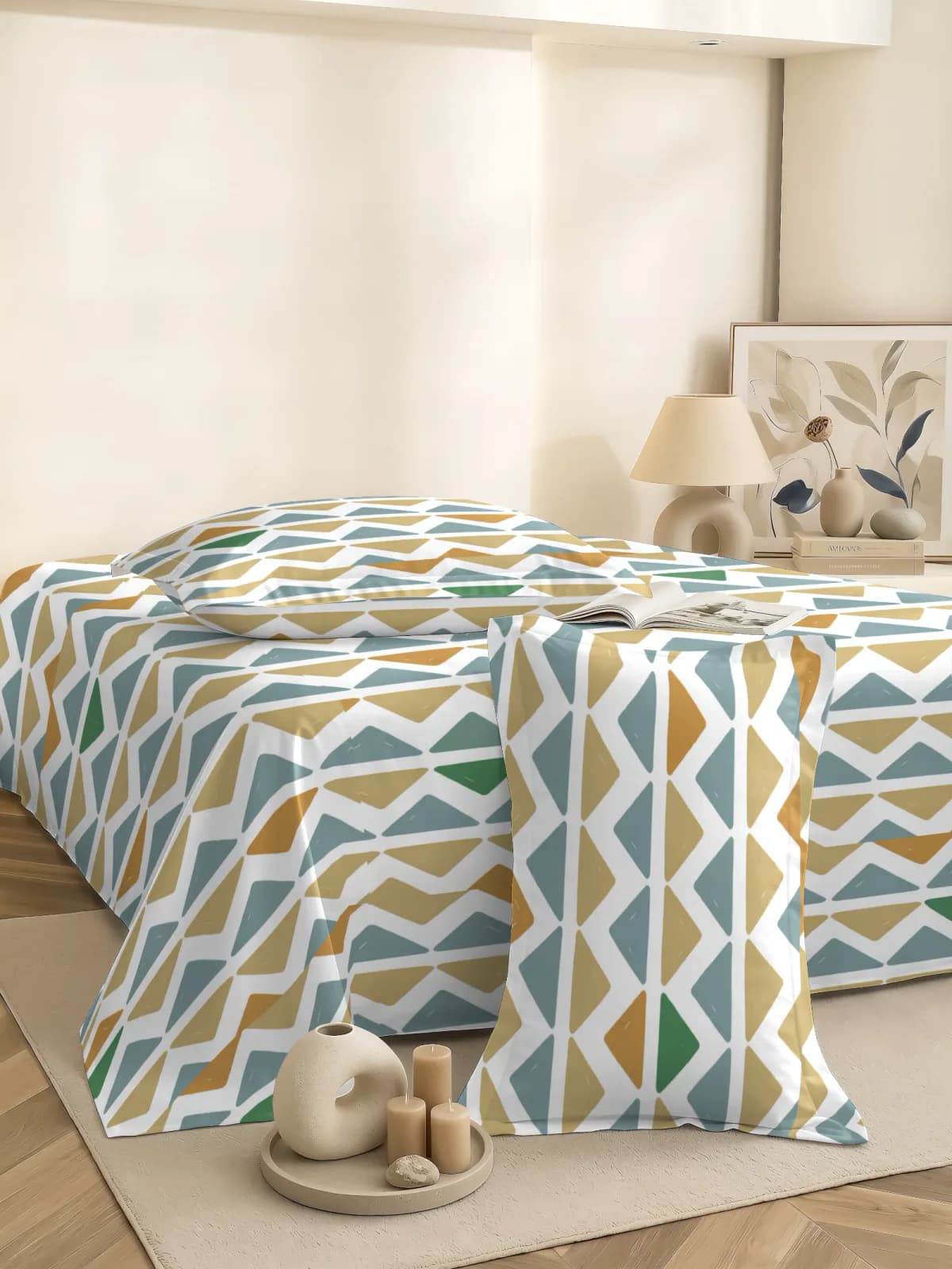 Fantasy 180 TC Cloud Cotton King Bedsheet Set – 108x108 inches