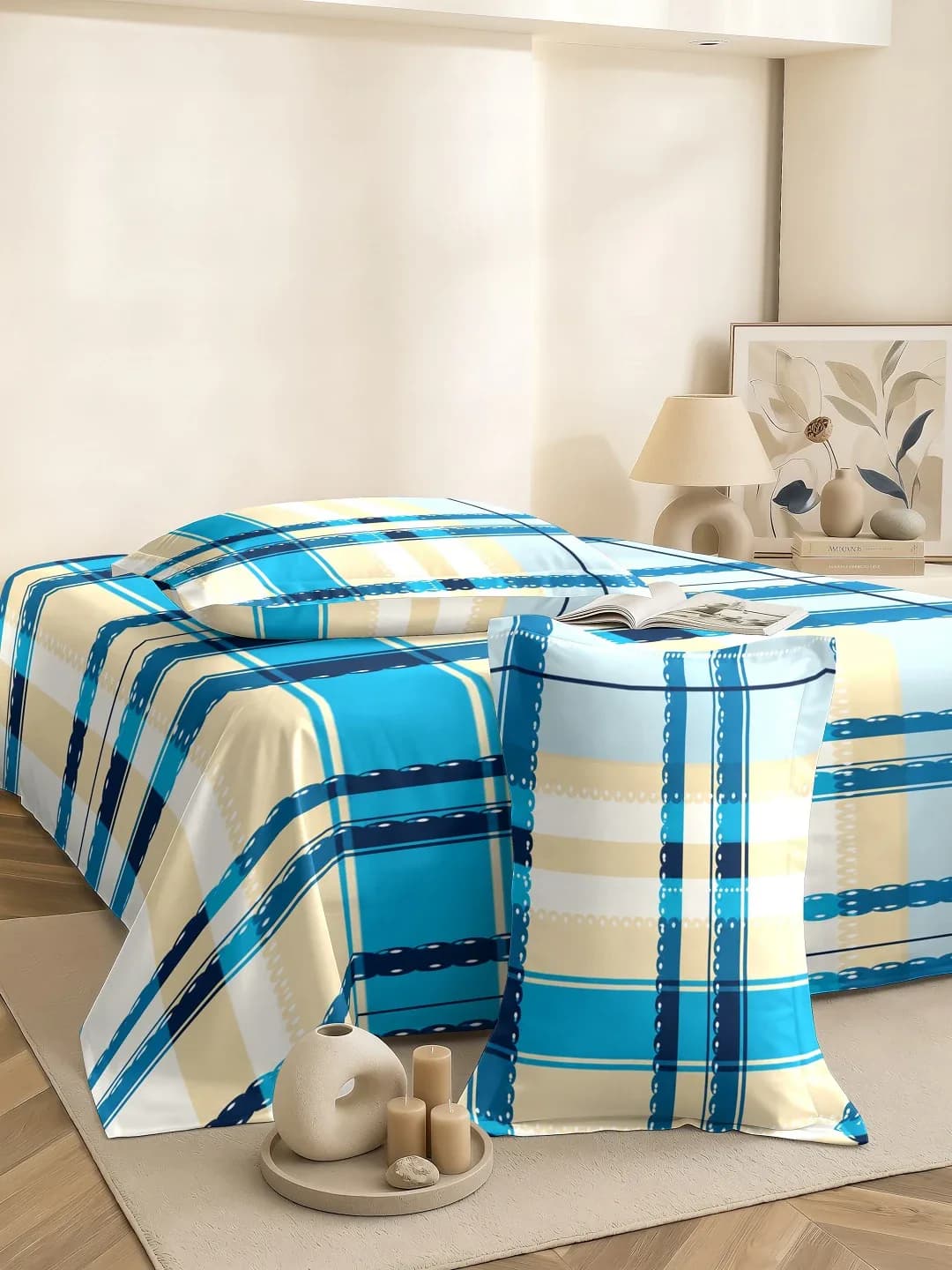 Fantasy 180 TC Cloud Cotton King Bedsheet Set – 108x108 inches