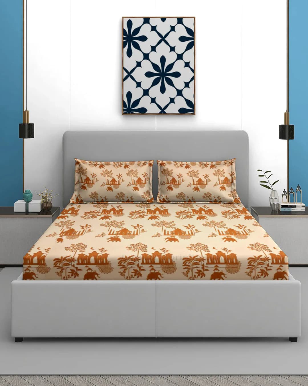 Fantasy 180 TC Cloud Cotton King Bedsheet Set – 108x108 inches