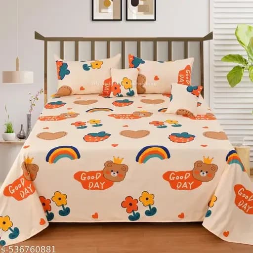 Kids printed bedsheet with 2 pillow covers