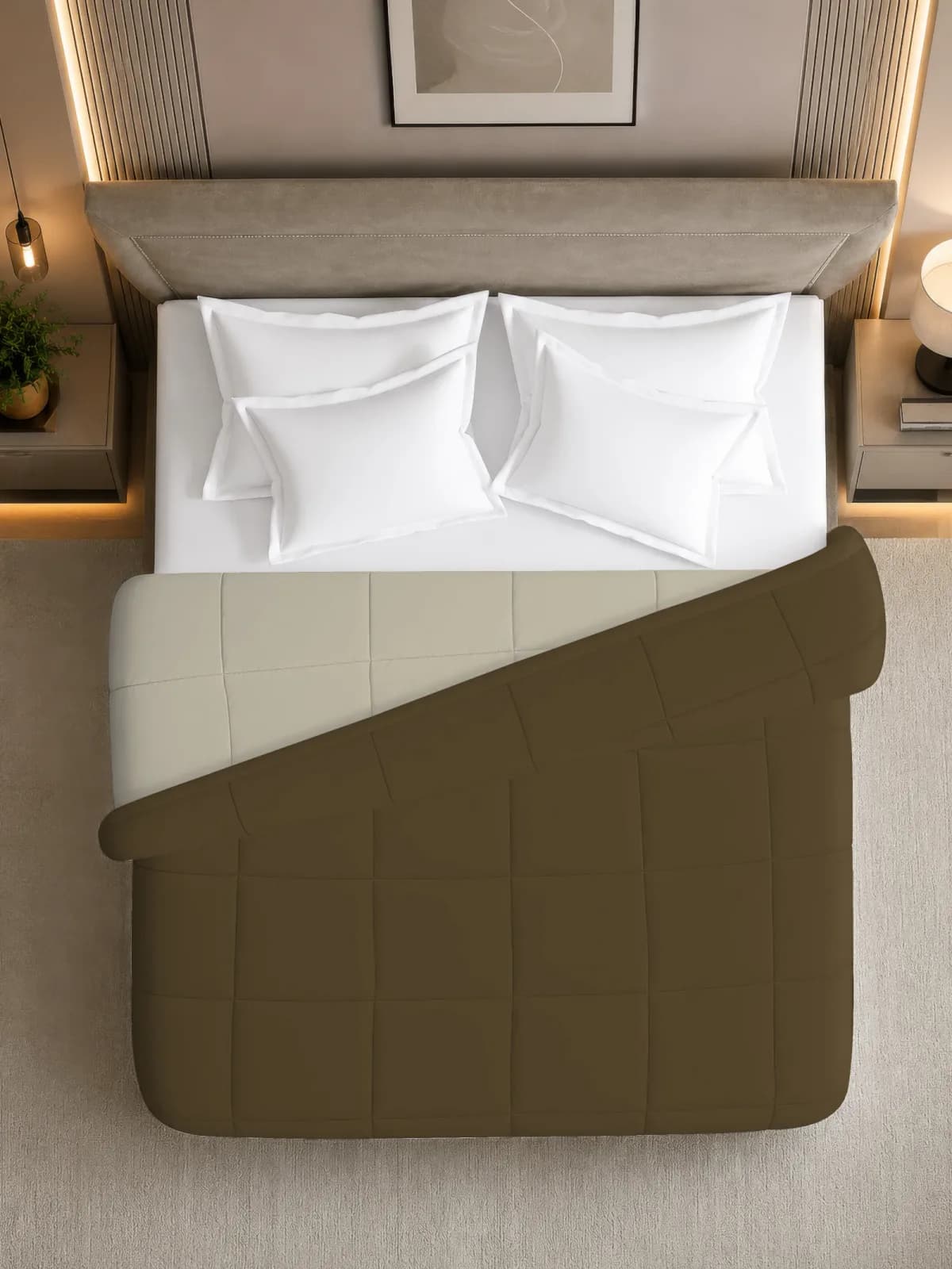 Nest 250 GSM Solid Double Bed Reversible Comforter | AC Blanket | Dohar | 90x100 Inches