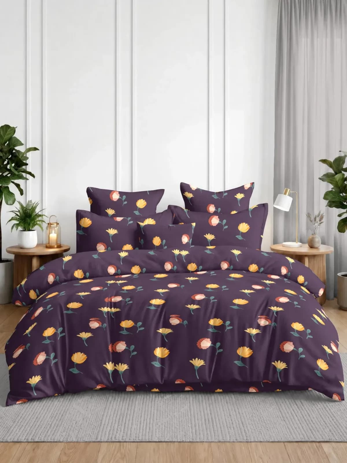 Rome Collection 210 TC Cloud Cotton King Bedsheet Set | 108x108 inches