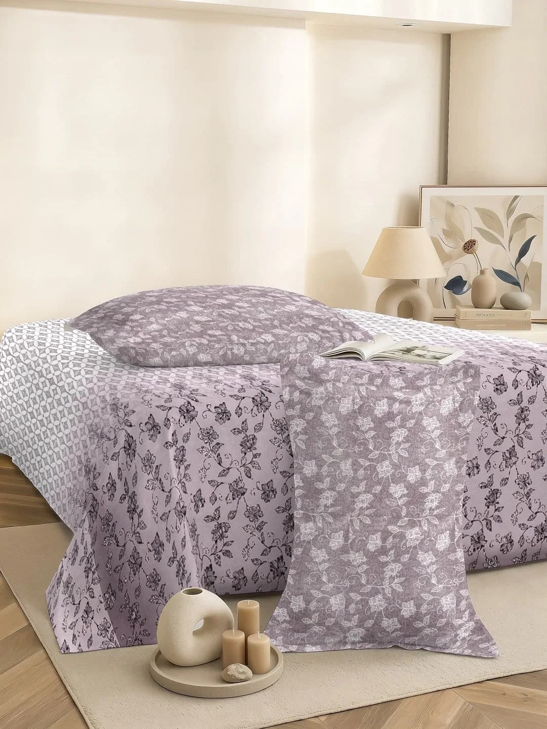 VERA 200 TC 100% PURE COTTON 3PC KING BEDDING SET