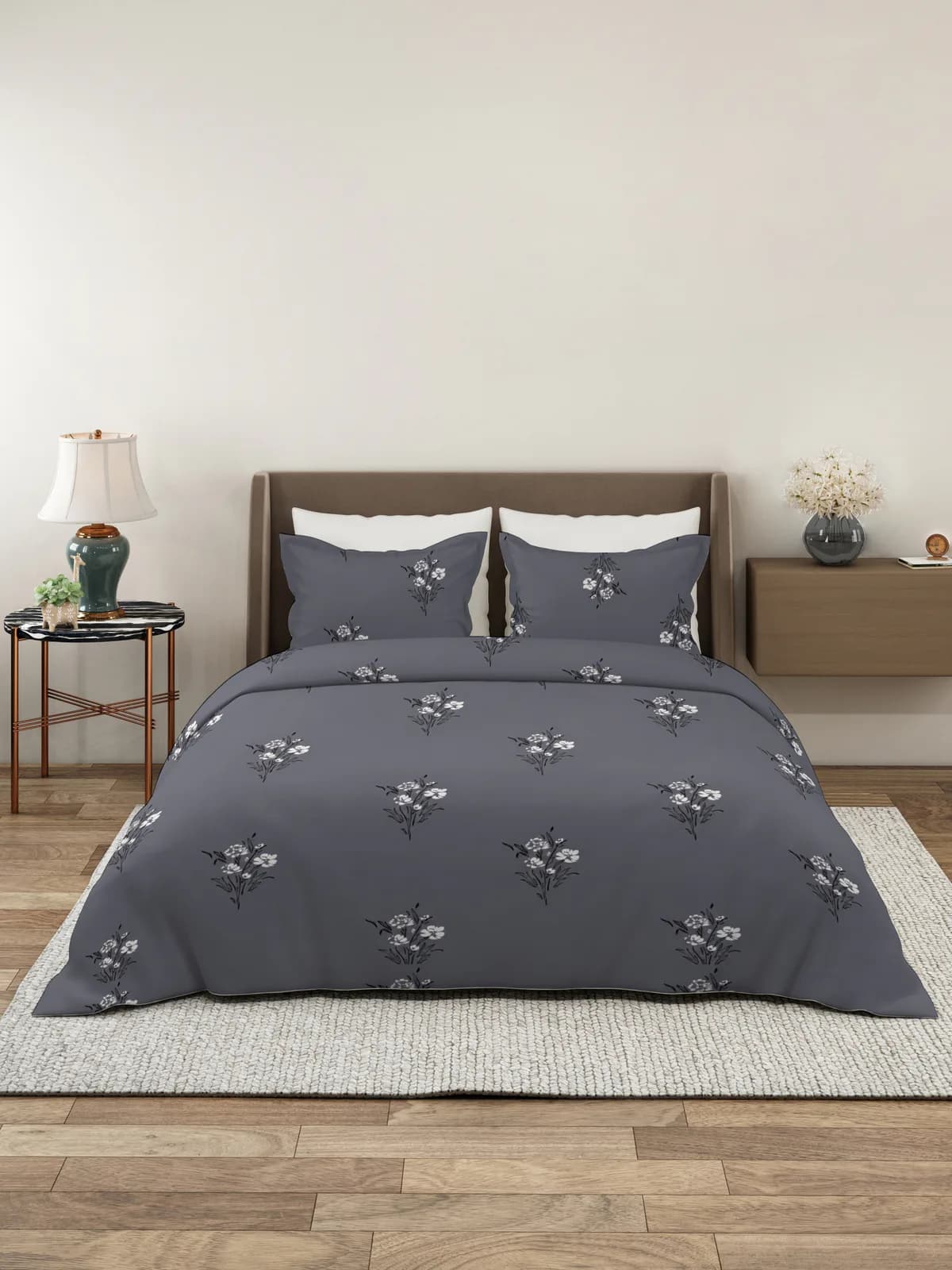 QHxHOMCOT Kalamkari 100% Pure Cotton King 3Pc Bedding Set | 108x108 Inches