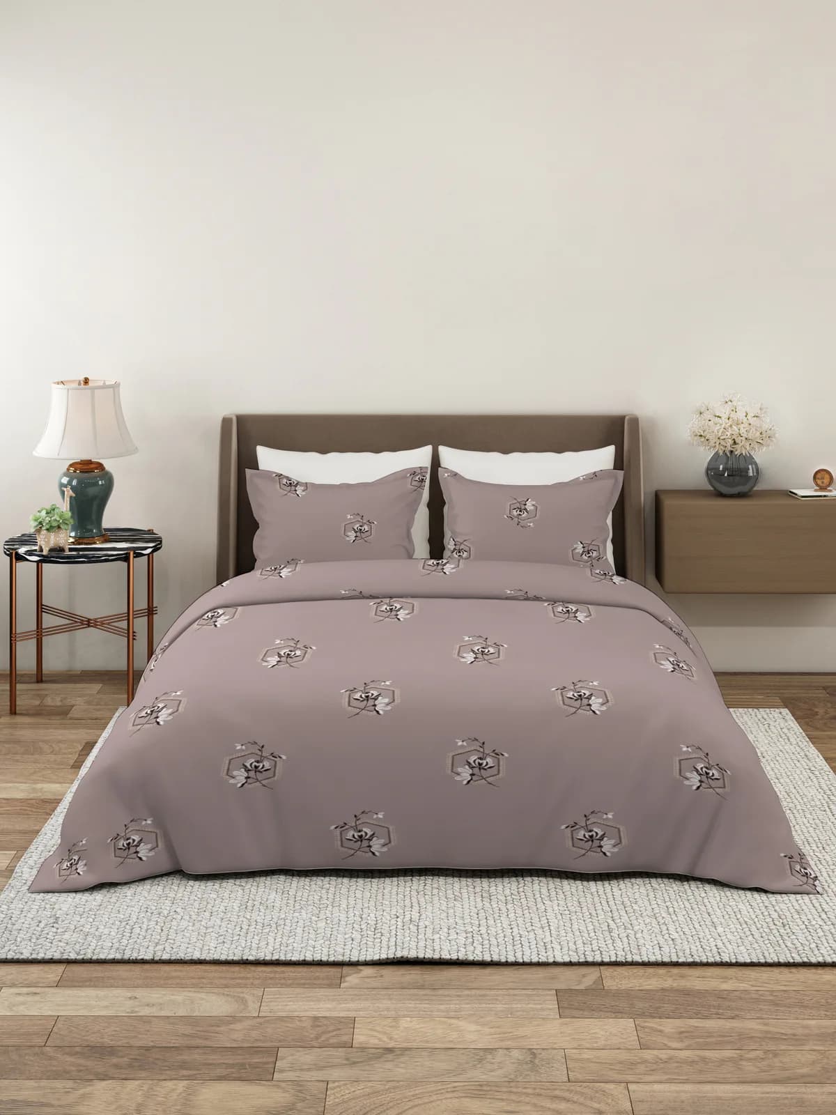 QHxHOMCOT Kalamkari 100% Pure Cotton King 3Pc Bedding Set | 108x108 Inches