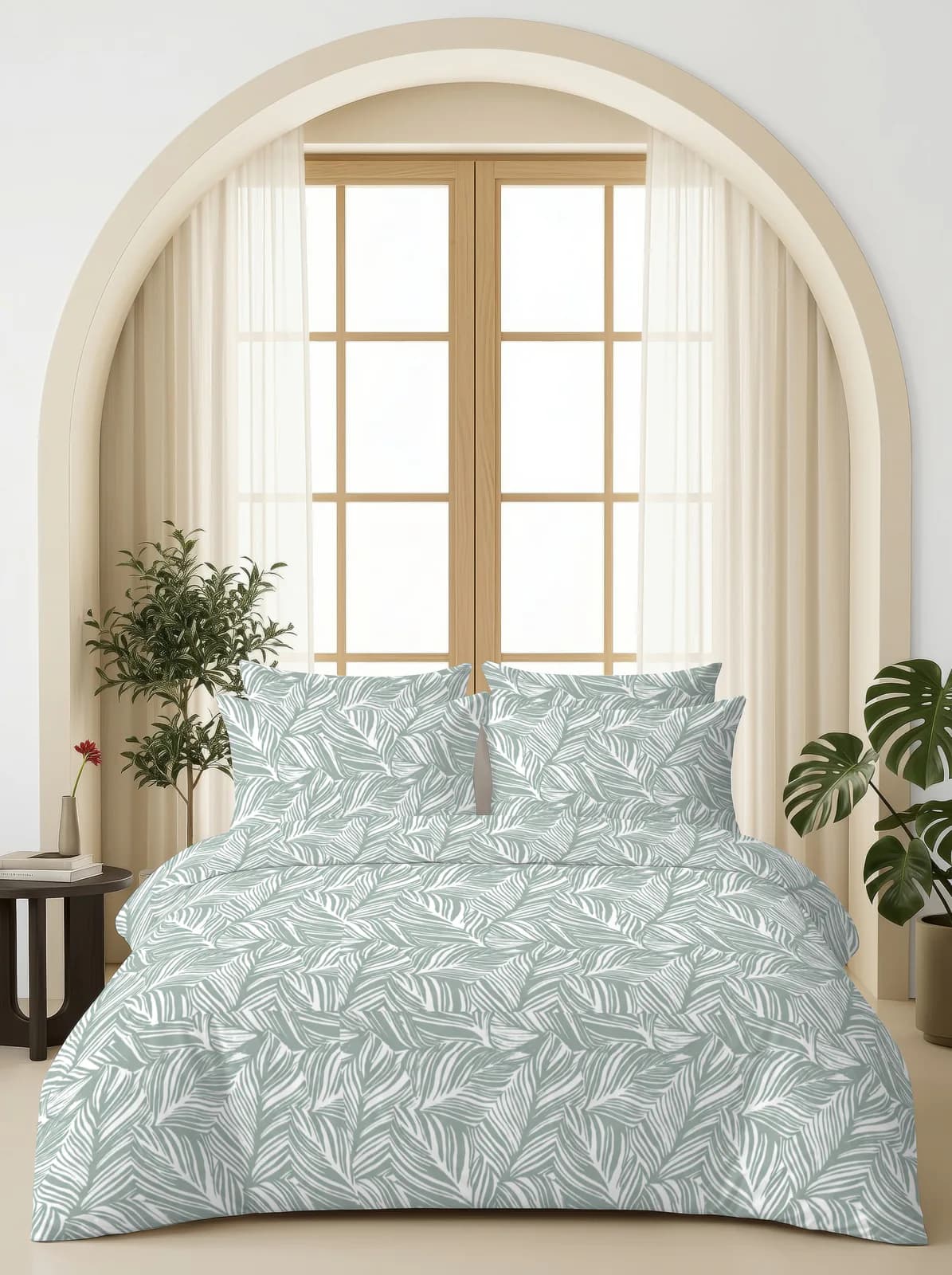 QHxHOMCOT Linen 100% Pure Linen Super King 3Pc Bedding Set | 110x112 Inches
