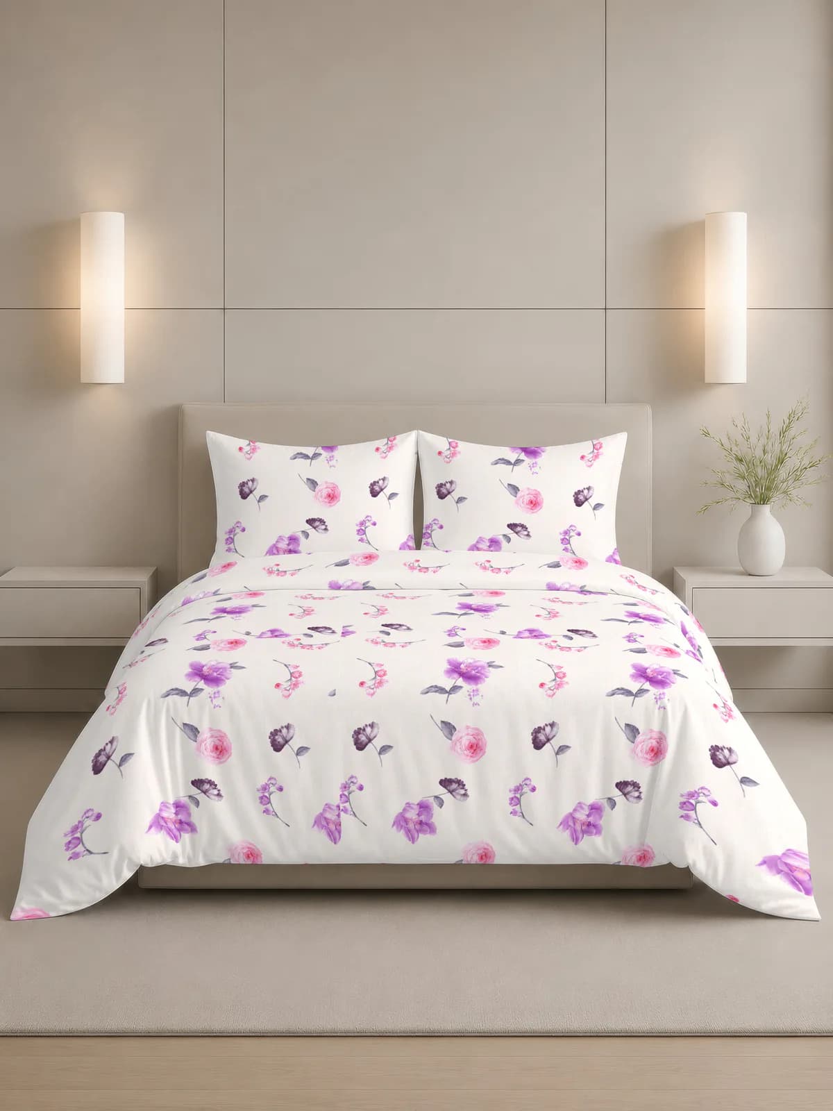 Rome Collection 210 TC Cloud Cotton King Bedsheet Set | 108x108 inches