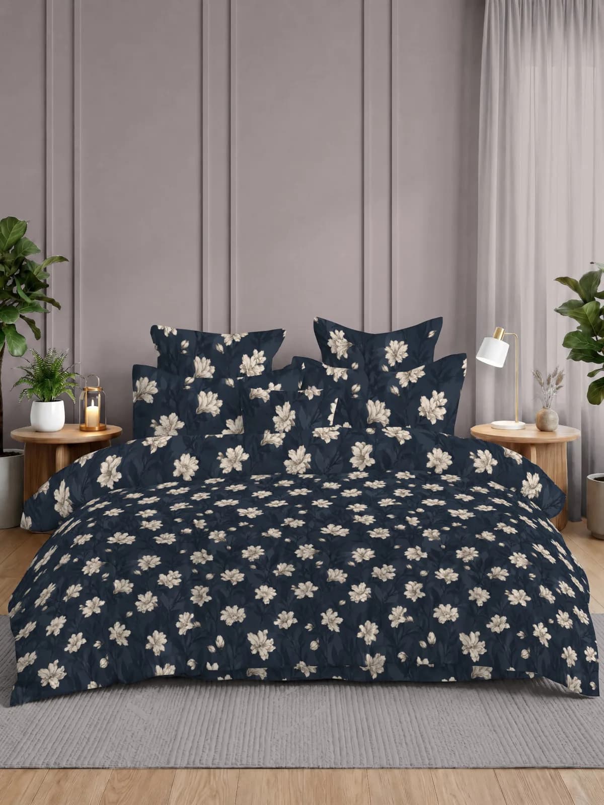 Rome Collection 210 TC Cloud Cotton King Bedsheet Set | 108x108 inches