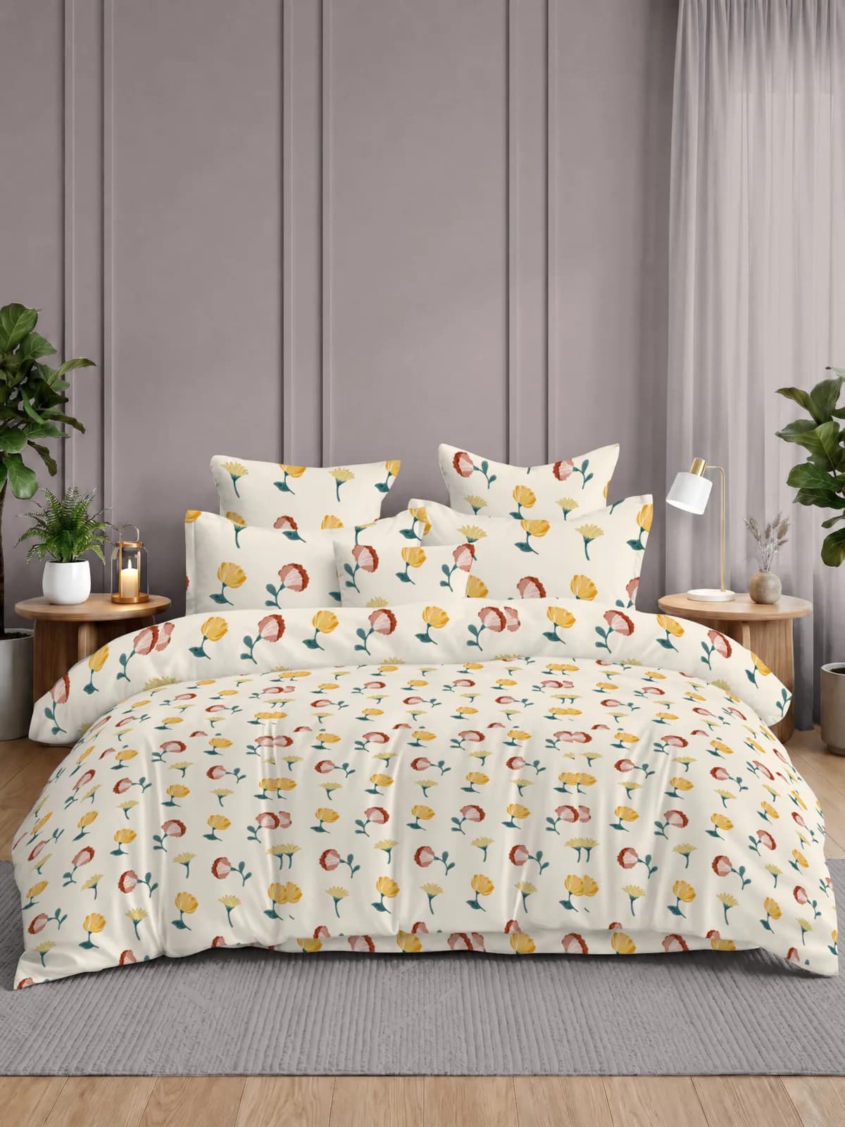 Rome Collection 210 TC Cloud Cotton King Bedsheet Set | 108x108 inches