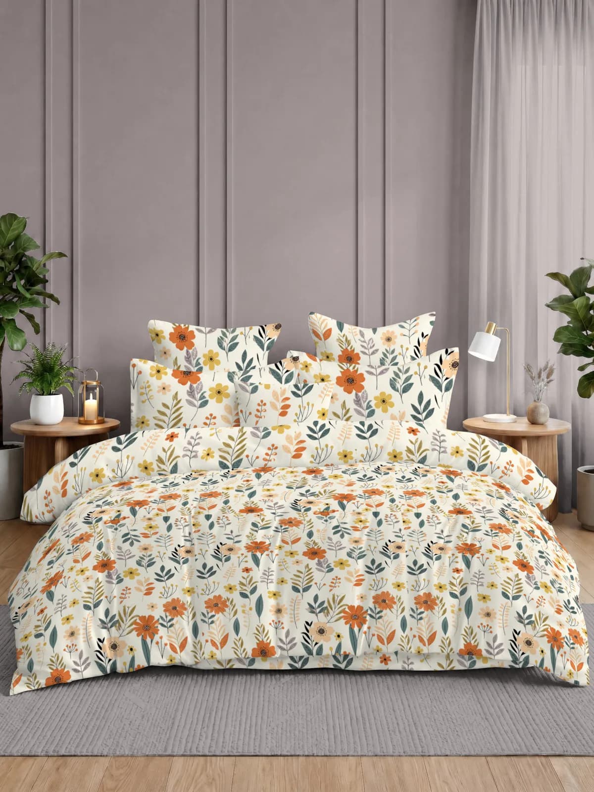 Rome Collection 210 TC Cloud Cotton King Bedsheet Set | 108x108 inches