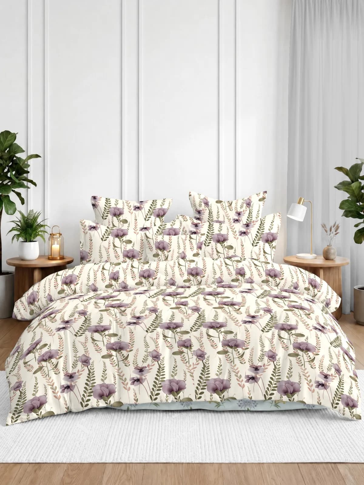 Rome Collection 210 TC Cloud Cotton King Bedsheet Set | 108x108 inches