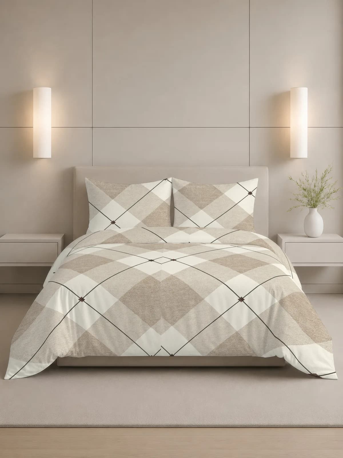 Rome Collection 210 TC Cloud Cotton King Bedsheet Set | 108x108 inches