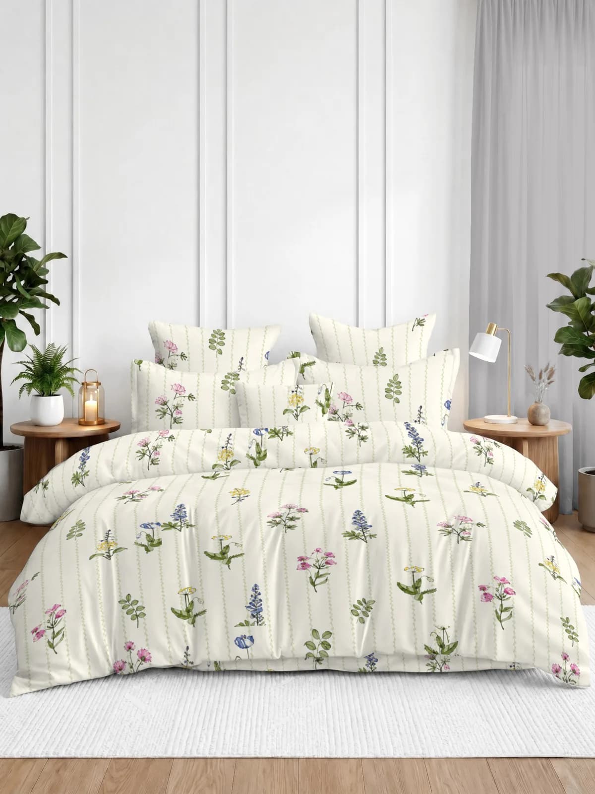 Rome Collection 210 TC Cloud Cotton King Bedsheet Set | 108x108 inches