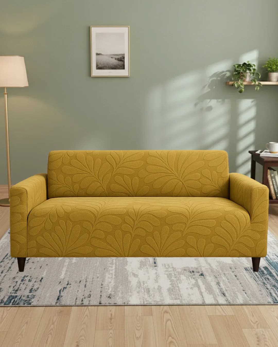 Elastic Fitted Jacquard 3 Seater Sofa Cover
