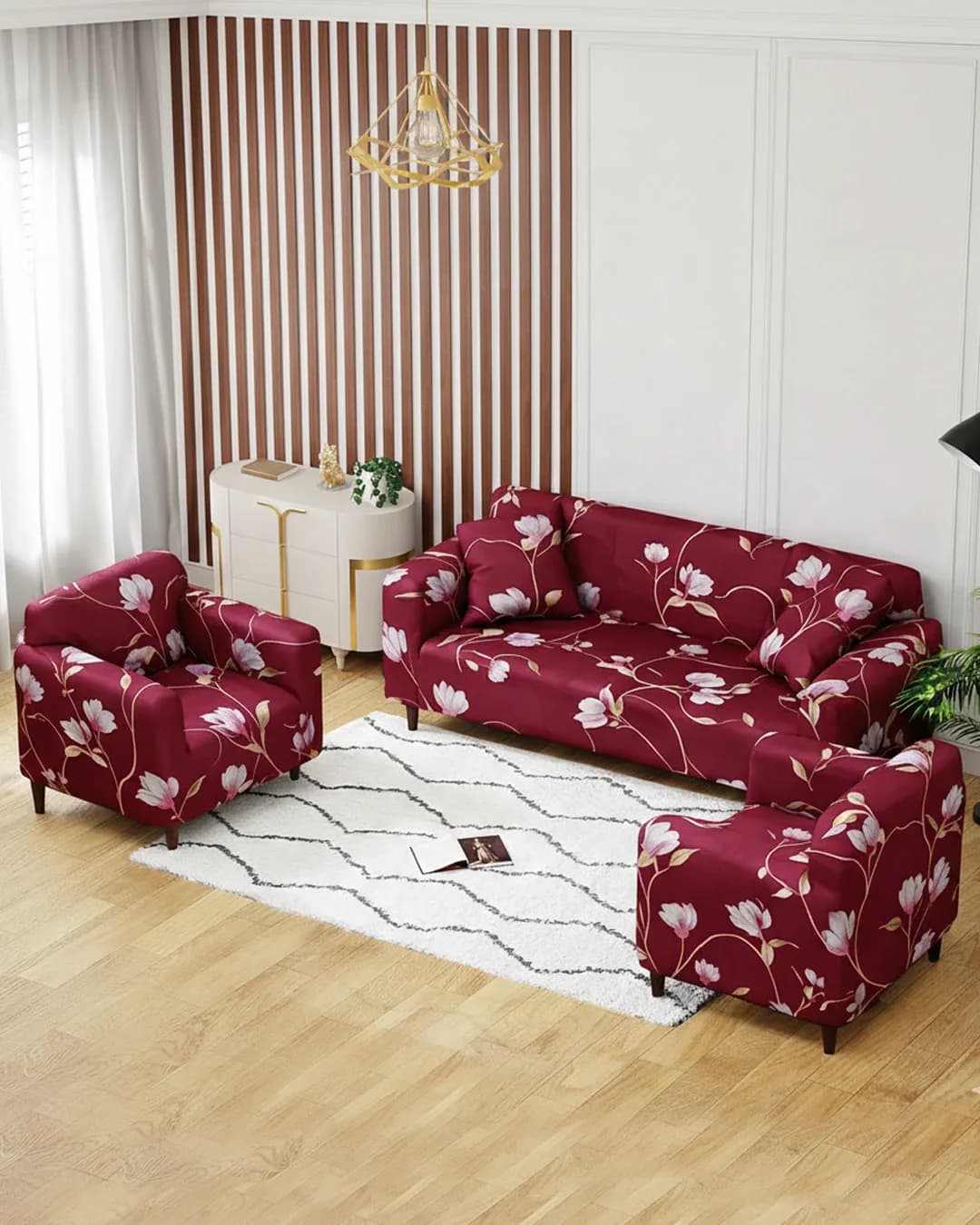 Elastic Fitted 5 Seater Sofa Cover (3+1+1)