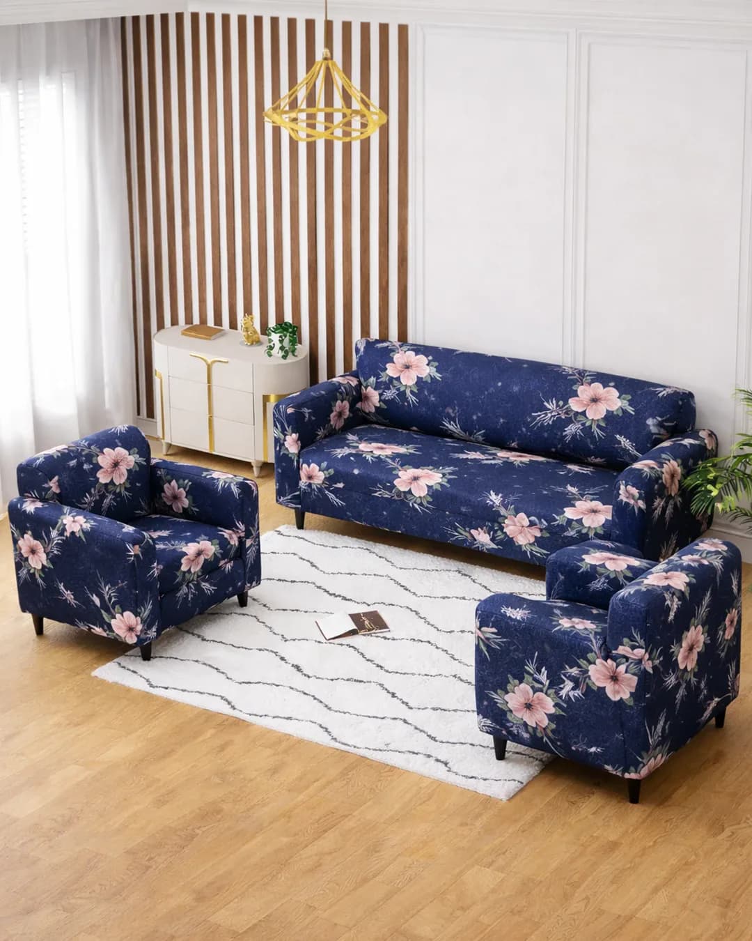 Elastic Fitted 5 Seater Sofa Cover (3+1+1)