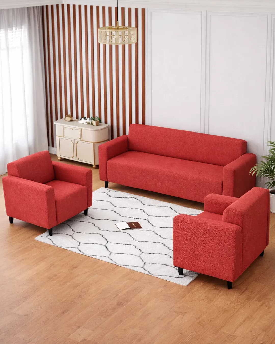Elastic Fitted Jacquard 5 Seater Sofa Cover (3+1+1)