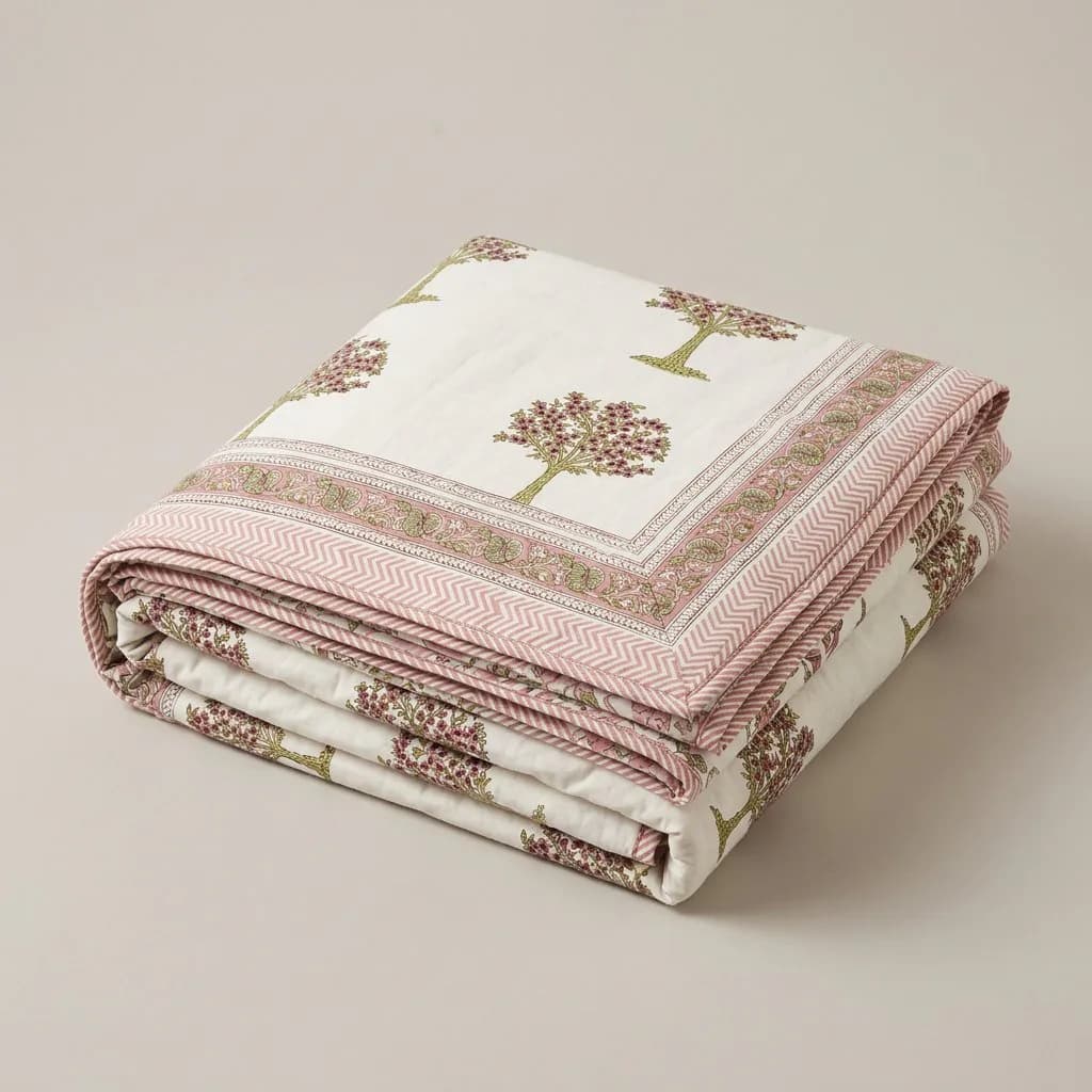 Hand Block 100% Pure Cotton Double Bed Dohar