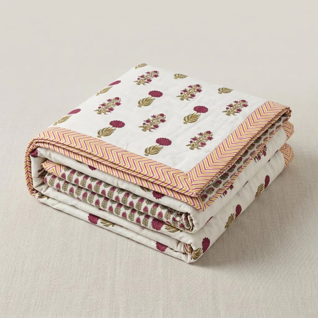 Hand Block 100% Pure Cotton Double Bed Dohar