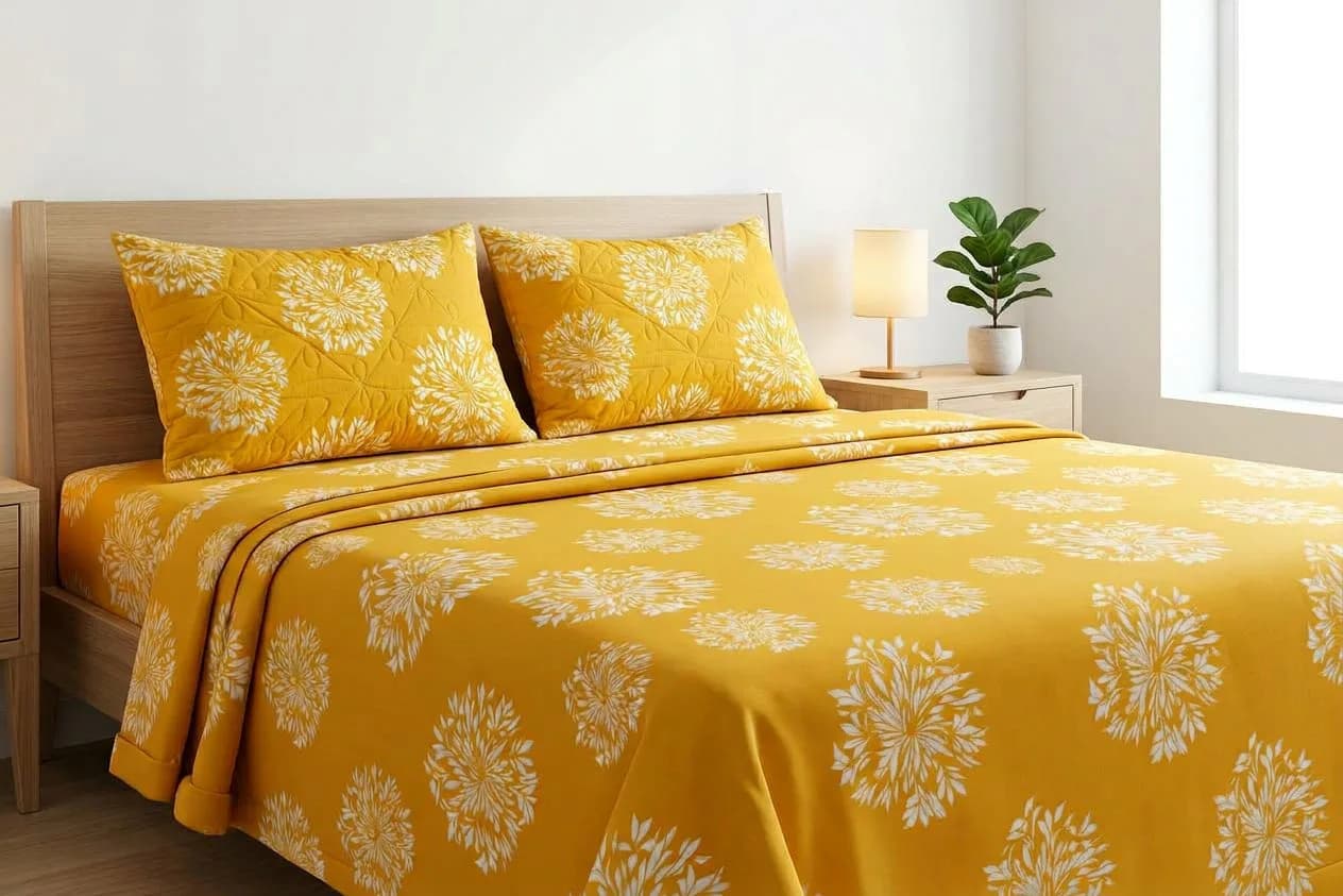 Flair Cloud Cotton 3Pc Hand Quilting Double Bedding Set