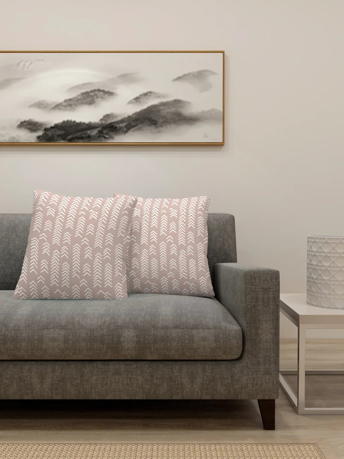 Printed Cushion Cover Set of 2 with Cushion Fillers