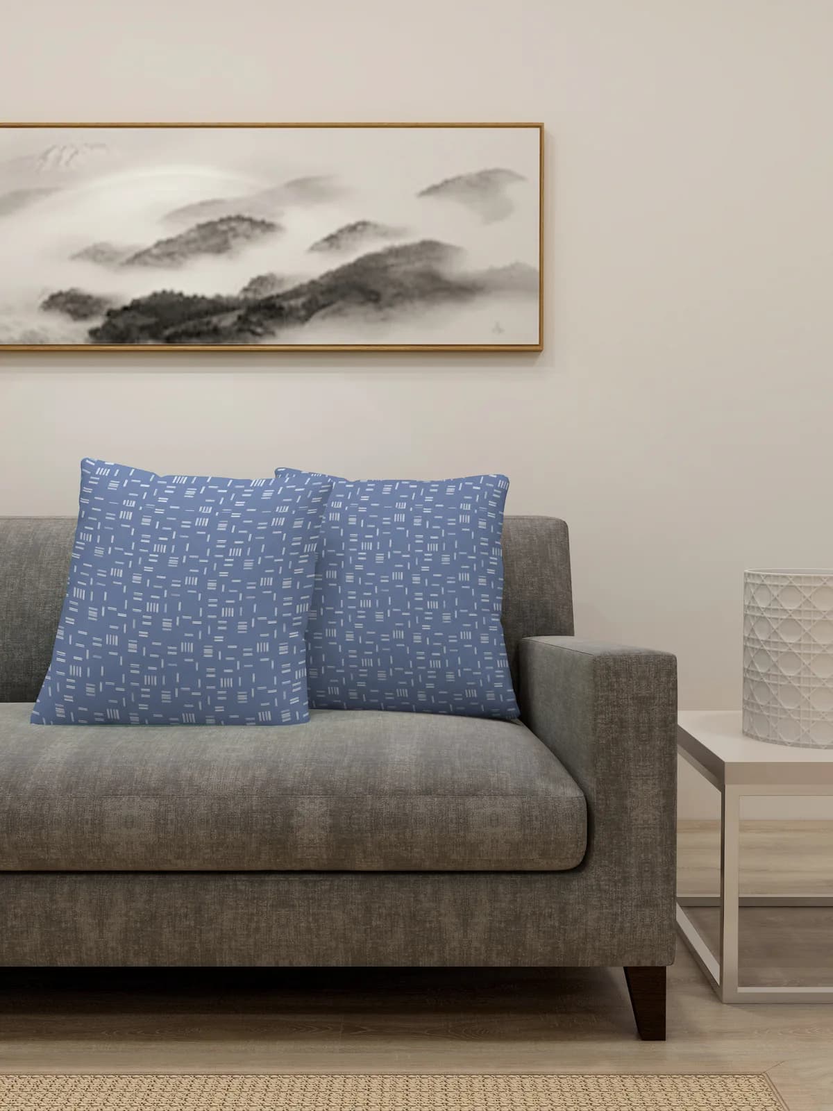 Printed Cushion Cover Set of 2 with cushion fillers