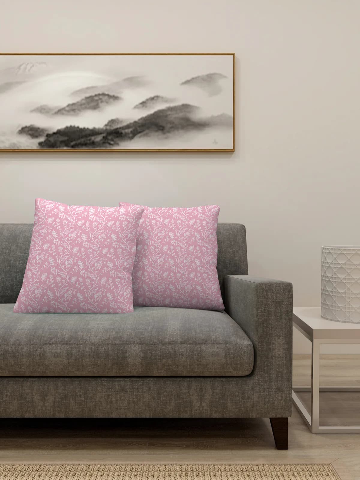 Printed Cushion Cover Set of 2 with cushion fillers