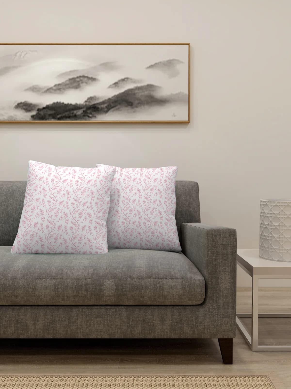 Printed Cushion Cover Set of 2 with cushion fillers