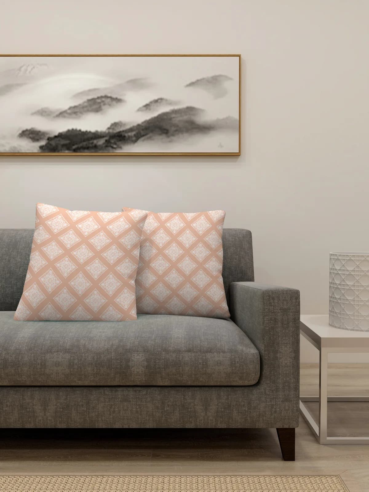 Printed Cushion Cover Set of 2 with cushion fillers