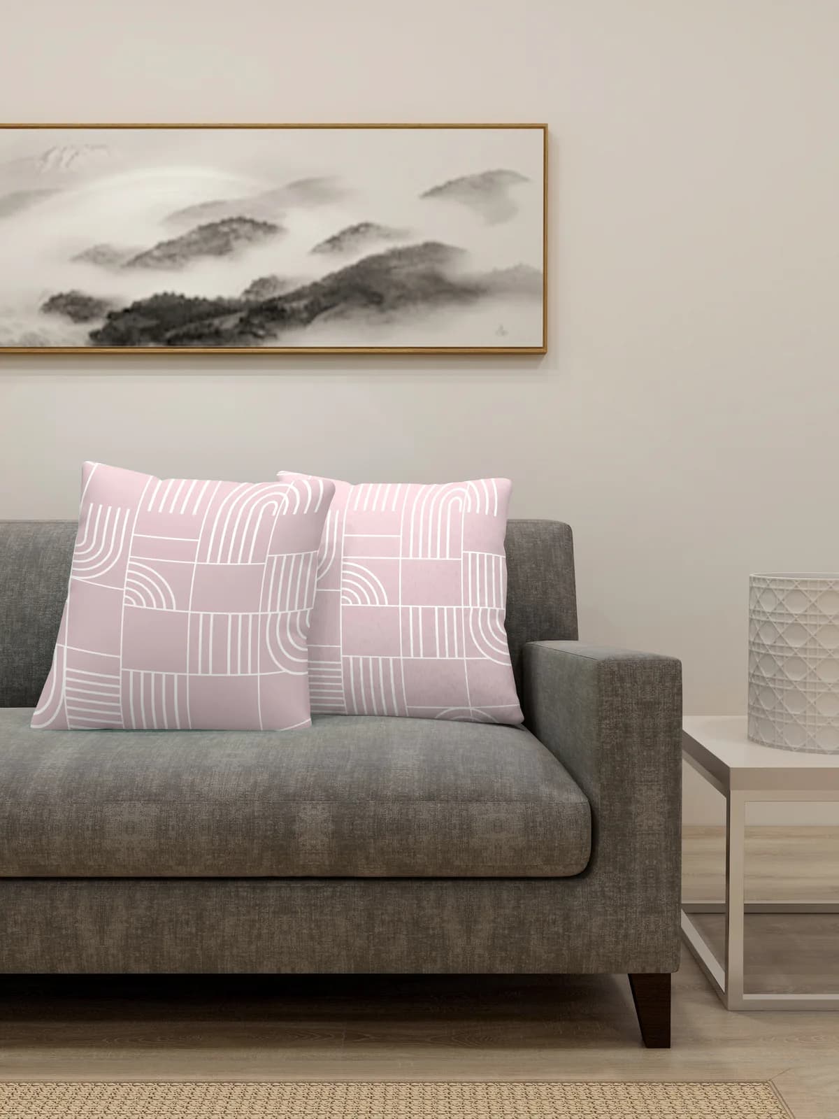 Printed Cushion Cover Set of 2 with cushion fillers